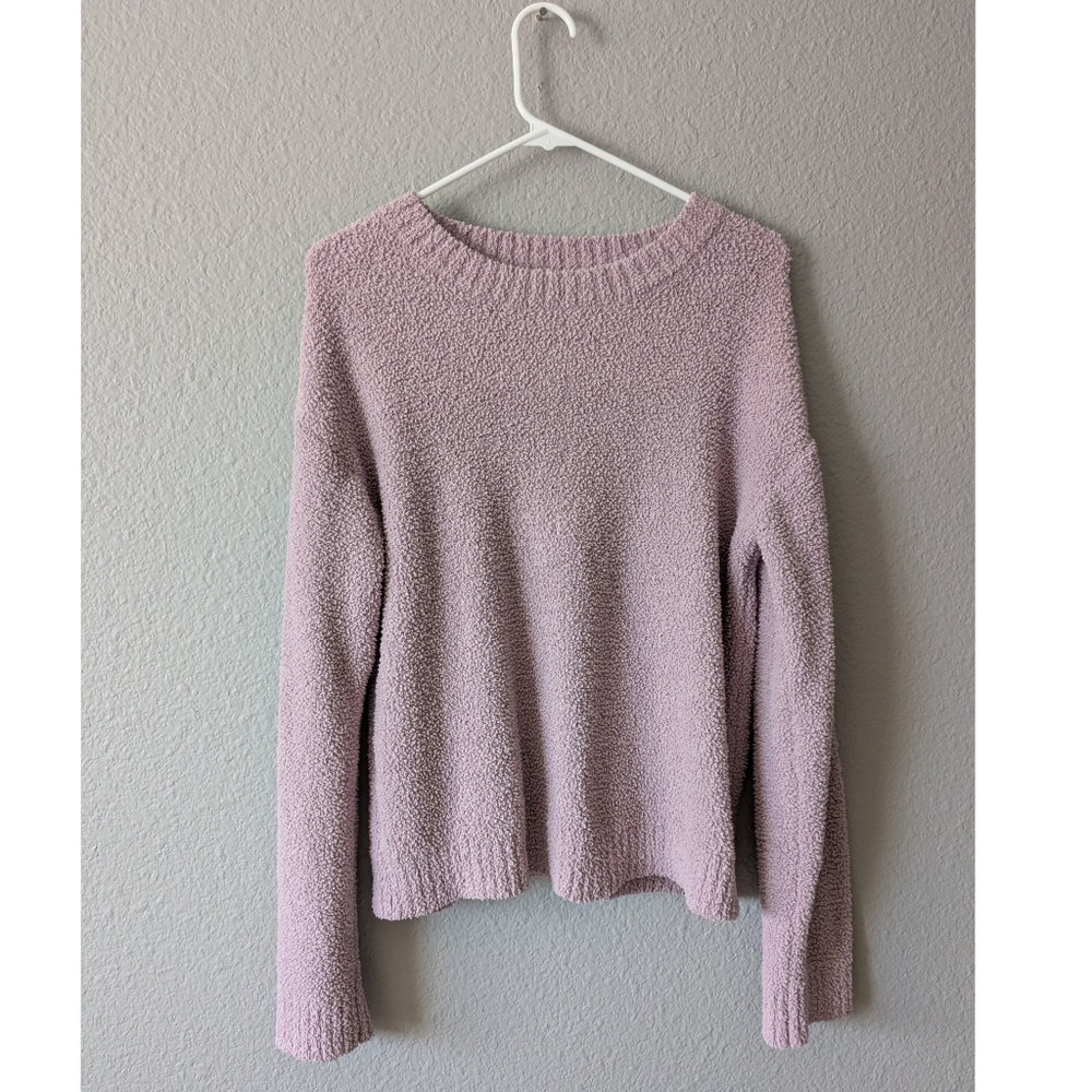 😎SALE😎 Mauve Crew Neck Boucle Textured Sweater Long Sleeves Sz. M - Picture 2 of 7